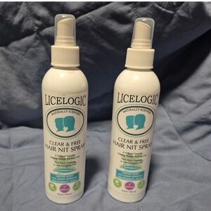 LiceLogic Clear & Free Hair Nit Spray Peppermint 8oz Set of 2 Non-Toxic Enzyme